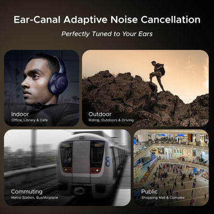 boAt New Launch Rockerz 551 ANC Pro, 42dB Hybrid Adaptive ANC, App Support, 72Hrs Battery, 40mm Titanium Drivers,ENx Tech,Foldable Cups Bluetooth Over Ear Headphones with Mic (Cosmic Black)