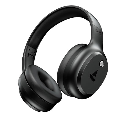 boAt Rockerz 421 (2025 Launch), 40Hrs Battery, Low Latency(40ms), 40mm Drivers, ENx Technology, Integrated Controls, v5.4 Bluetooth Headphones, Wireless Headphone with Mic (Black Sabre)