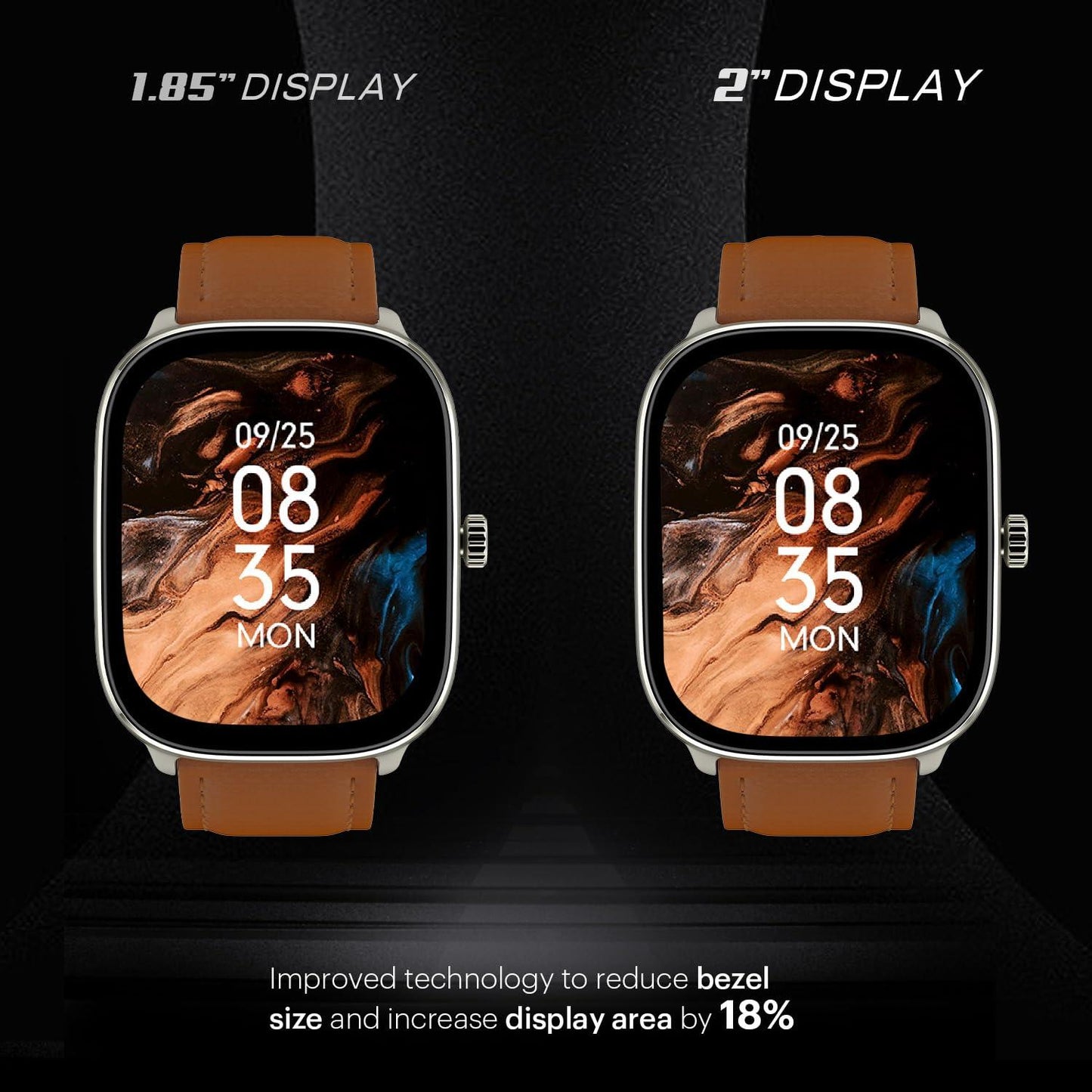 Noise New Macro Smart Watch with 2.0” HD Display,Metallic Finish BT Calling, Functional Crown, 7 Days Battery Life, Sleep Tracking, 200+ Watch Faces (Elite Black) - Nalanda Enterprises