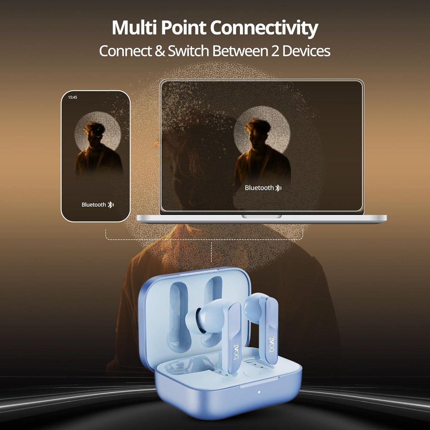 boAt Airdopes 800 True Wireless in Ear Ear Buds w/Dolby Audio, Adaptive EQ by Mimi, 40 Hours Playback, 4 Mics w/AI-ENx™, in-Ear Detection & Hearables App Support - Nalanda Enterprises
