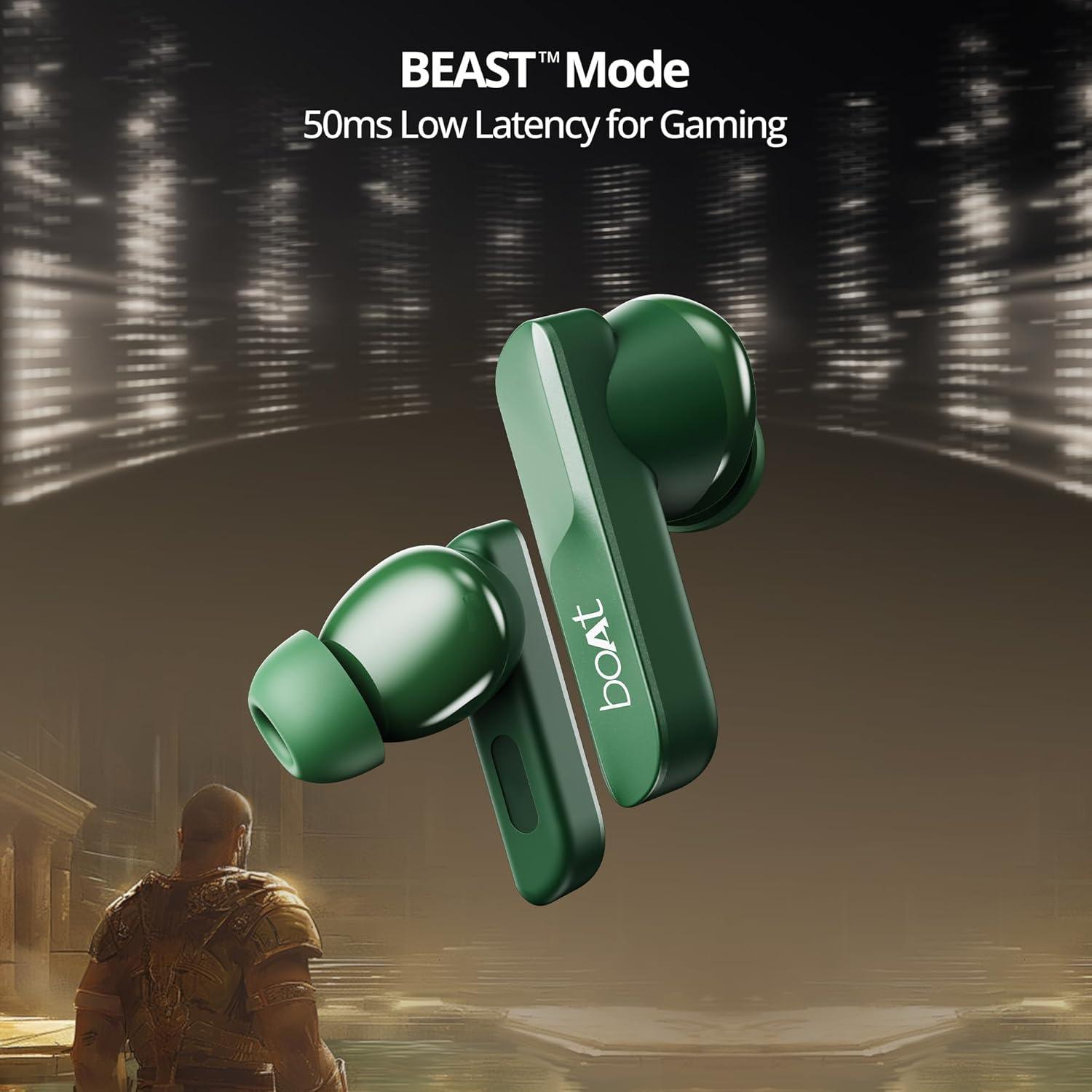 boAt Airdopes 800 True Wireless in Ear Ear Buds w/Dolby Audio, Adaptive EQ by Mimi, 40 Hours Playback, 4 Mics w/AI-ENx™, in-Ear Detection & Hearables App Support - Nalanda Enterprises