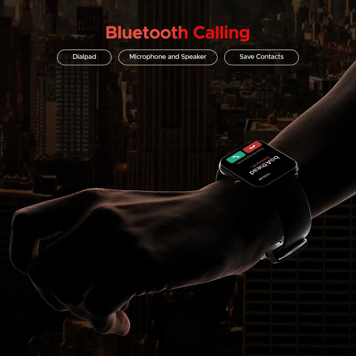 boAt Storm Call 3 w/Turn-by-Turn Navigation, 1.83" (4.6 cm) HD Display, Bluetooth Calling, Crest+ OS, QR Tray, Watch Face Studio, Coins, Emergency SOS Smart Watch for Men & Women(Active Black) - Nalanda Enterprises