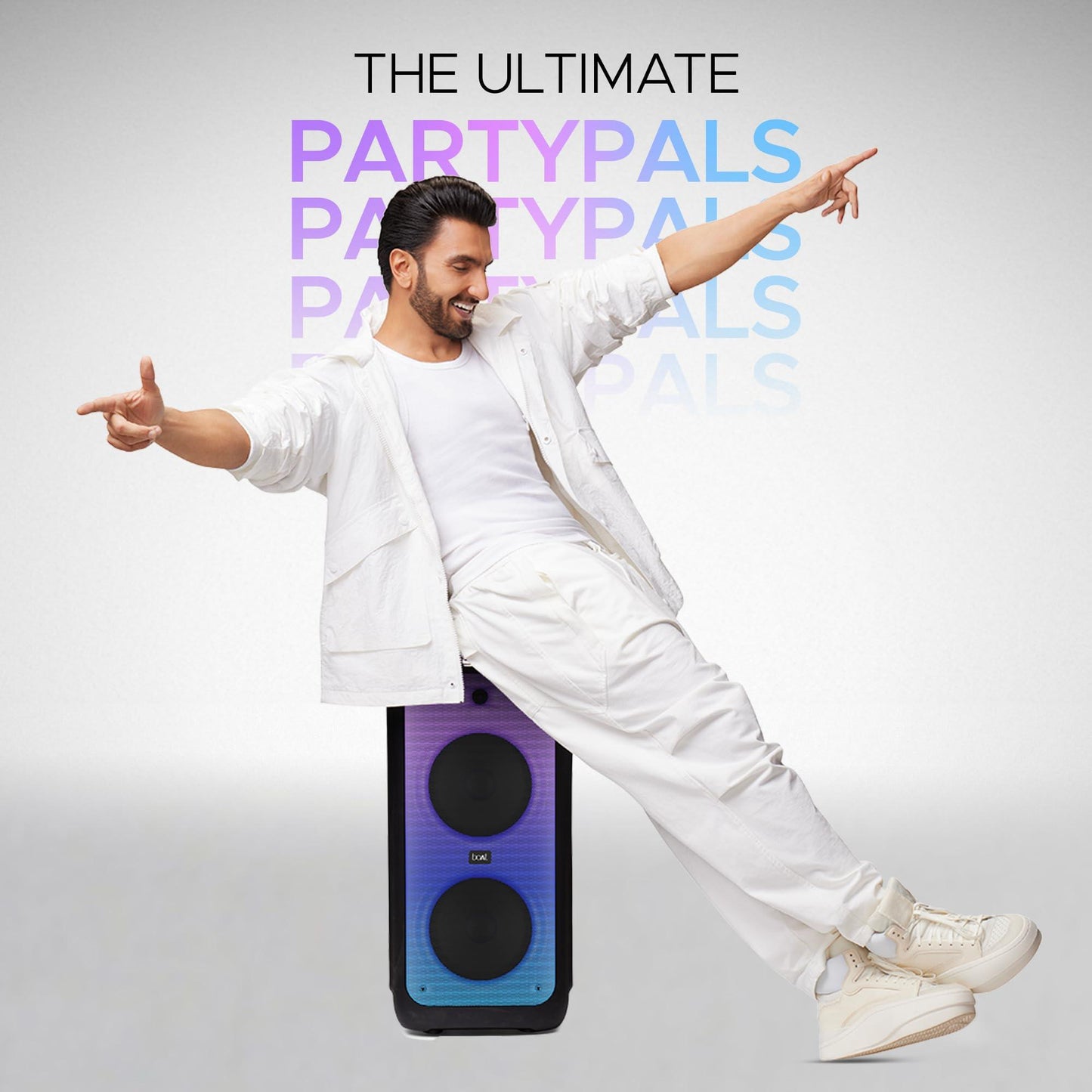 boAt Partypal 390/400 Speaker with 160 W Signature Sound, Up to 6 hrs Playtime, EQ Modes, 2 Mics for Karaoke, TWS Mode, Bluetooth v5.3, AUX Port, & USB Type-C Port(Space Black) - Nalanda Enterprises