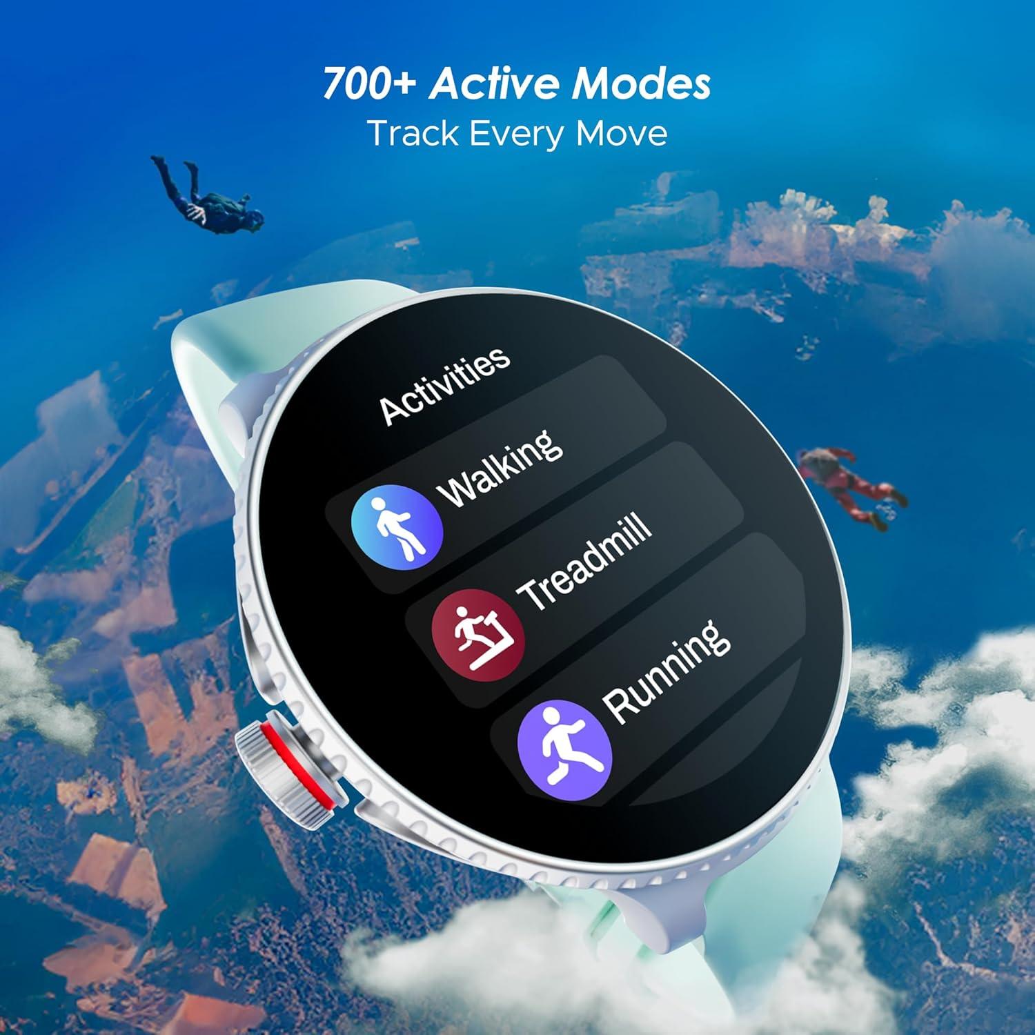 boAt Lunar Discovery w/ 1.39" (3.5 cm) HD Display, Turn-by-Turn Navigation, DIY Watch Face Studio, Bluetooth Calling, Emergency SOS, QR Tray, Smart Watch for Men & Women(Active Black) - Nalanda Enterprises