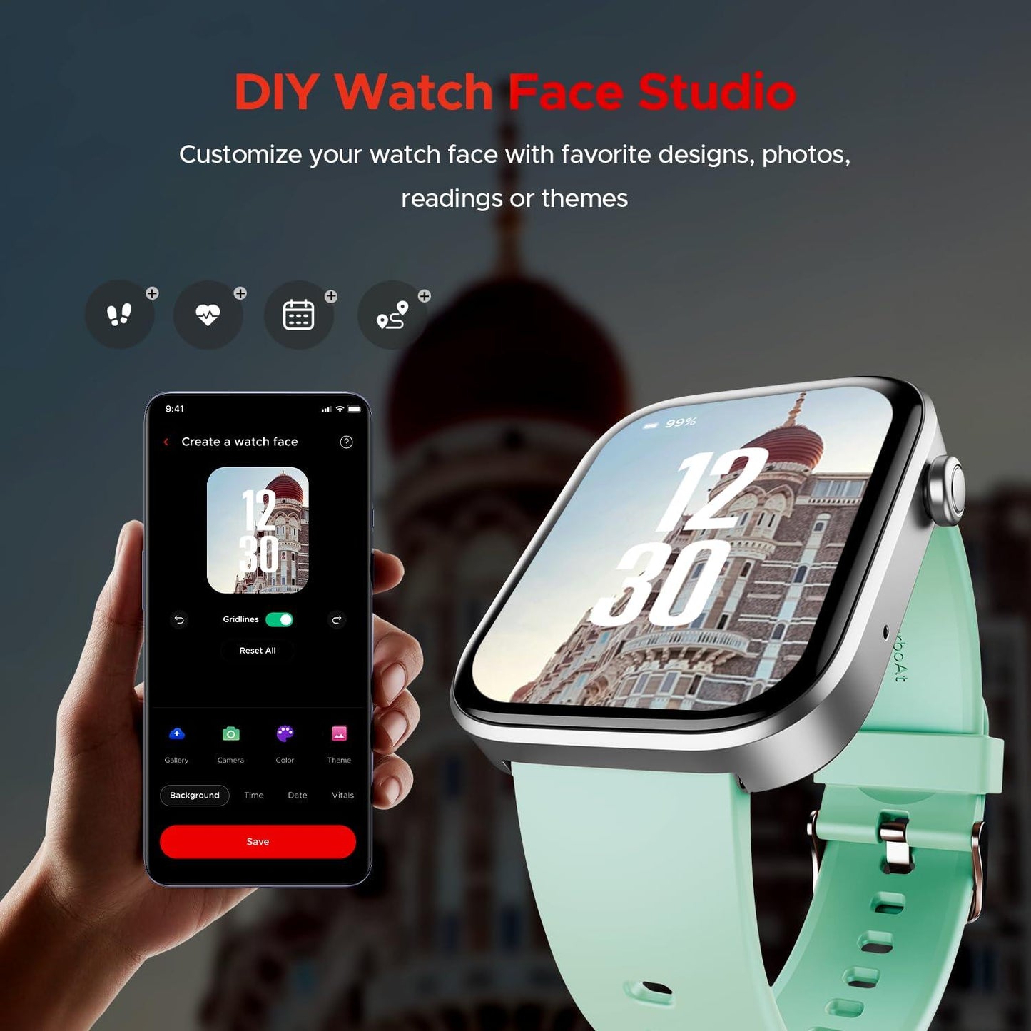 boAt Wave Astra 3 Smartwatch with Bluetooth Calling (46.48mm HD Display, IP67 Water Resistant, Silicone Strap) - Nalanda Enterprises
