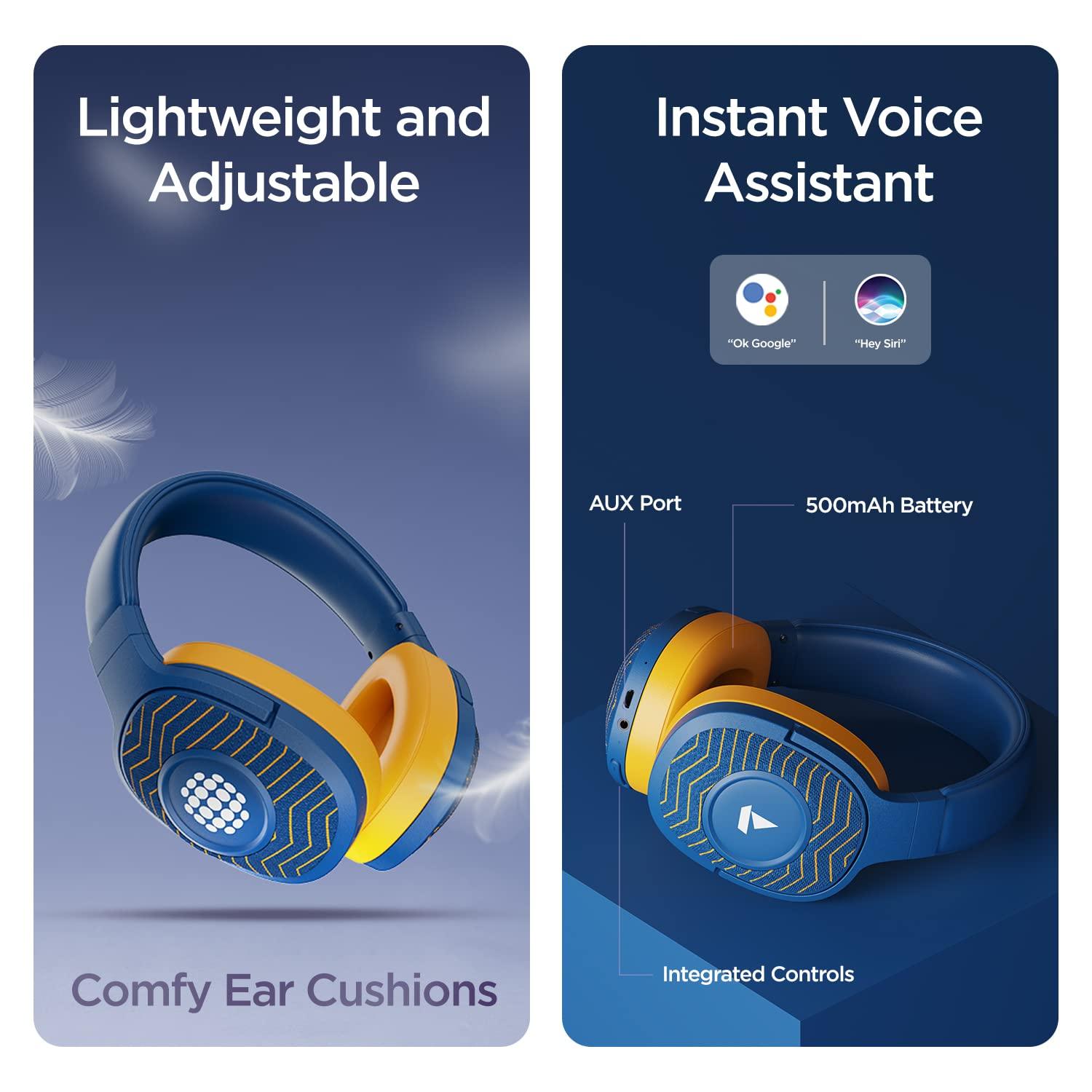 boAt Rockerz 551ANC Hybrid Active Noise Cancellation Headphones with Up to 100H Playtime, ASAP™ Charge, Ambient Sound Mode &Dual EQ Modes, ENx™ Technology(Stellar Black) - Nalanda Enterprises