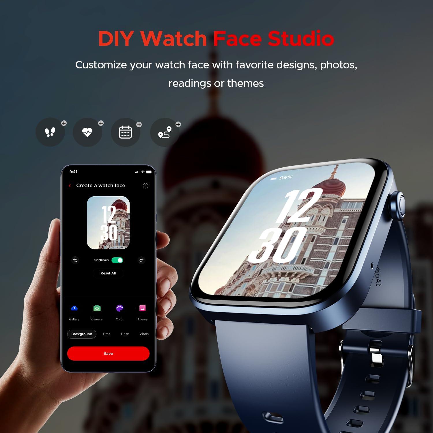 boAt Wave Astra 3 Smartwatch with Bluetooth Calling (46.48mm HD Display, IP67 Water Resistant, Silicone Strap) - Nalanda Enterprises
