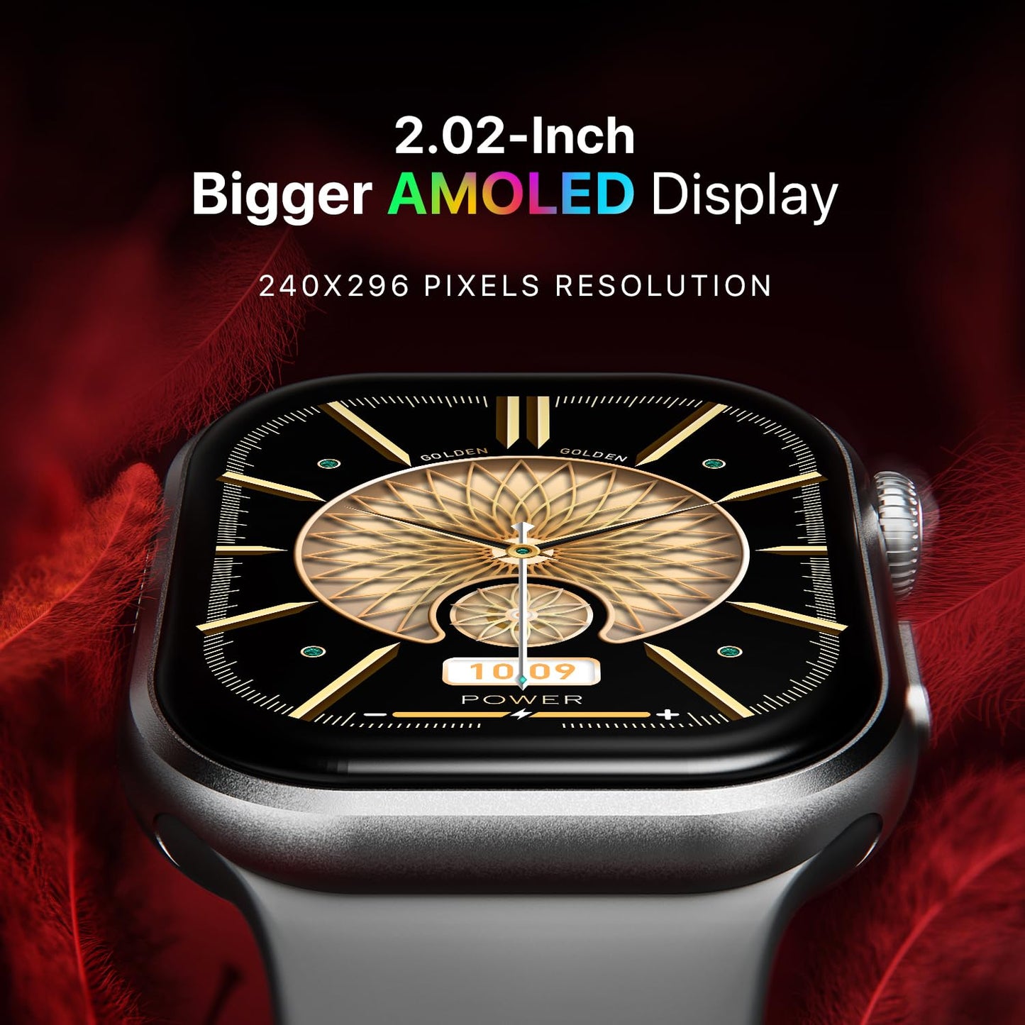 Fire-Boltt Brillia Smart Watch with 51.3mm (2.02 inch) AMOLED Display, Bluetooth Calling, SpO2, Heart Rate Monitoring, 120+ Sports Modes (Brillia, Black)