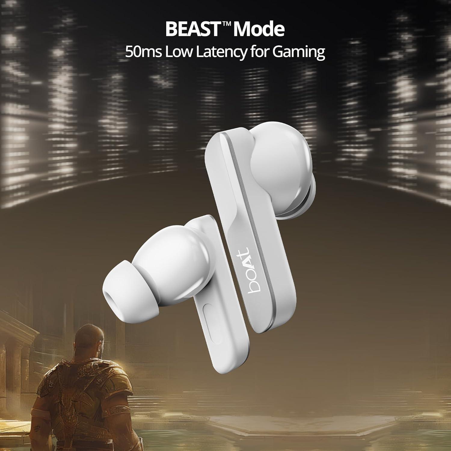 boAt Airdopes 800 True Wireless in Ear Ear Buds w/Dolby Audio, Adaptive EQ by Mimi, 40 Hours Playback, 4 Mics w/AI-ENx™, in-Ear Detection & Hearables App Support - Nalanda Enterprises
