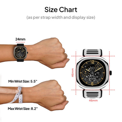 Fire-Boltt Collide 1.32" Display Smartwatch, Bluetooth Calling with Body Shielding Metal Paint, Single BT Connection, BT 2.0 Ultra Low Power Consumption, SpO2 (Silver Black)