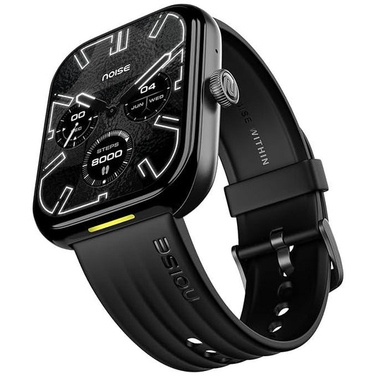 Noise Ultra 3 Luminary with India's 1st Ever Personalised Notification Alerts (Lumilert), 1.96" AMOLED Display, Premium Metallic Dial, Send Upto 5 Emojis (Lumiping), Health Suite (Jet Black) - Nalanda Enterprises