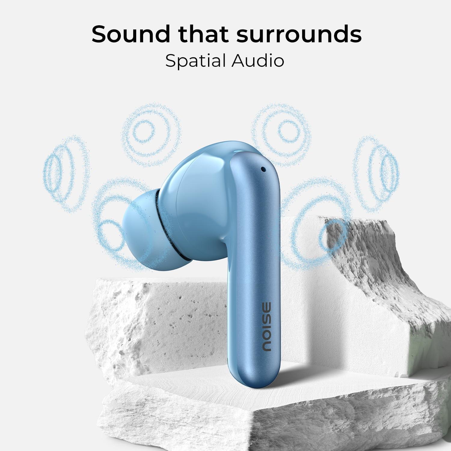Noise Newly Launched Air Buds Pro 4 in-Ear Truly Wireless Earbuds with Metallic Finish, Hybrid ANC (Upto 40dB), 50H of Playtime, Dual Pairing, Spatial Audio, BT v5.3(Lake Blue) - Nalanda Enterprises