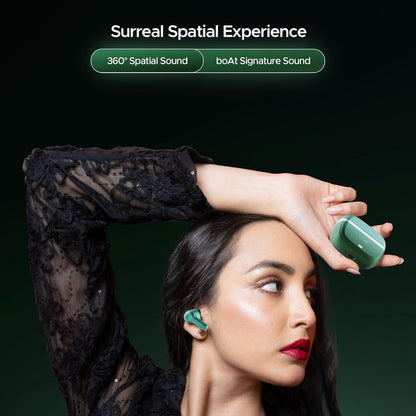boAt Nirvana Space Truly Wireless in-Ear Earbuds w/ 360º Spatial Audio, ANC (~32dB),100HRS Playback,4 Mics w/AI-ENx™,in-Ear Detection,DLC Drivers, Multipoint Connectivity Ear Buds TWS (Cosmic Black) - Nalanda Enterprises