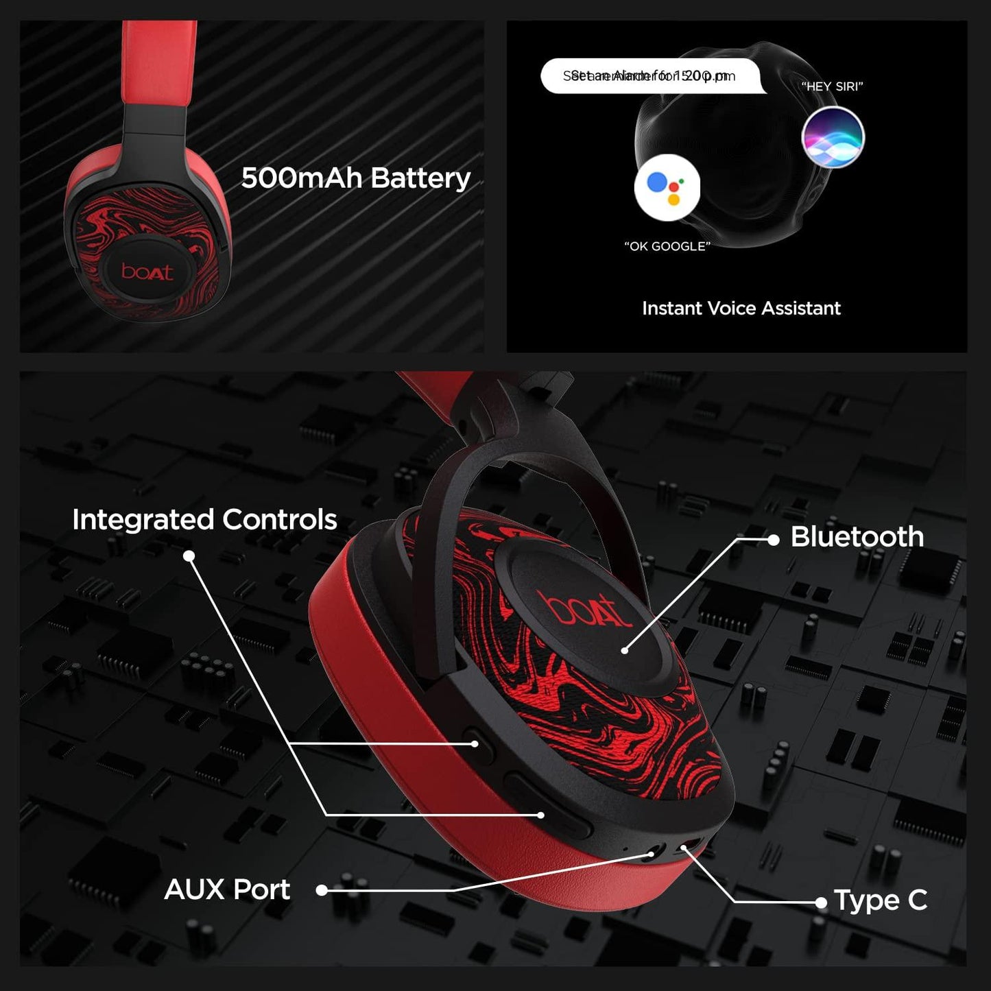 boAt Rockerz 558 Over Ear Bluetooth Headphones with Upto 20 Hours Playback, 50MM Drivers, Soft Padded Ear Cushions and Physical Noise Isolation(Black) - Nalanda Enterprises