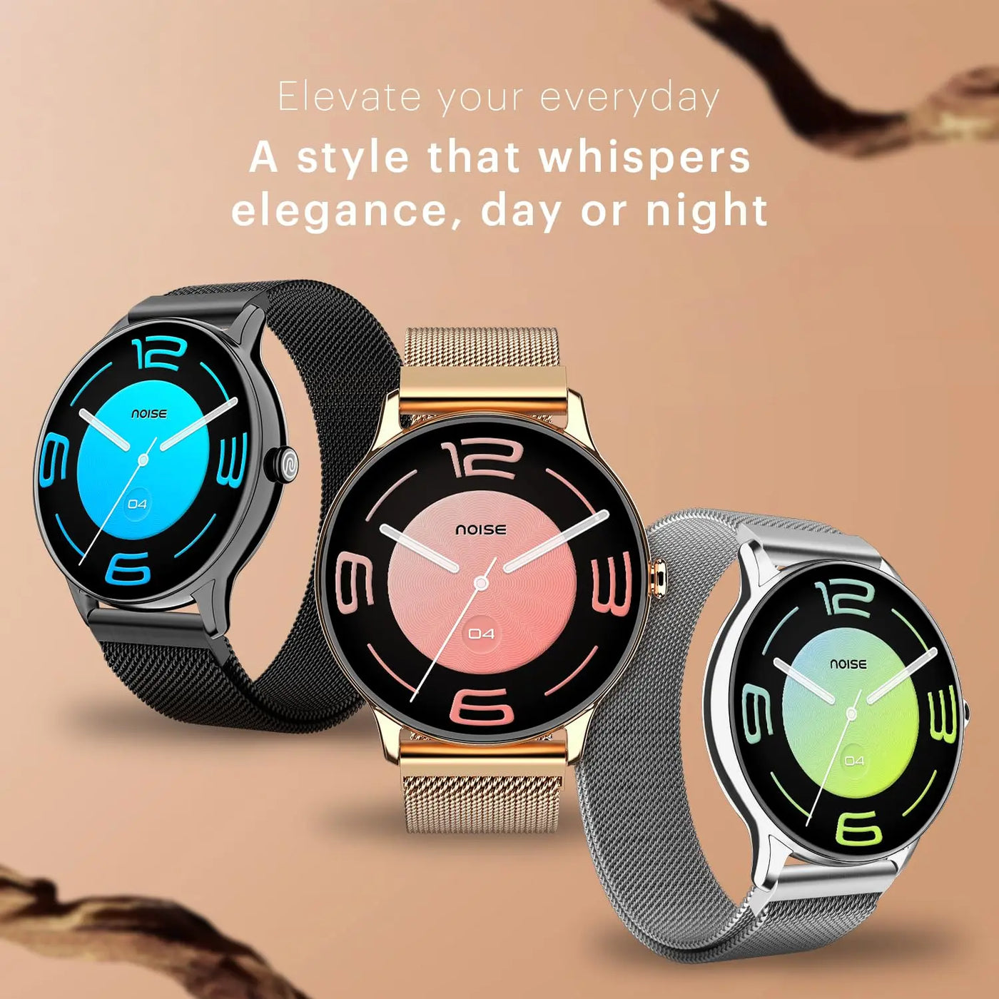 Noise Twist Go Round dial Smartwatch with BT Calling, 1.39" Display, Metal Build, 100+ Watch Faces, IP68, Sleep Tracking, 100+ Sports Modes, 24/7 Heart Rate Monitoring (Black Link) - Nalanda Enterprises