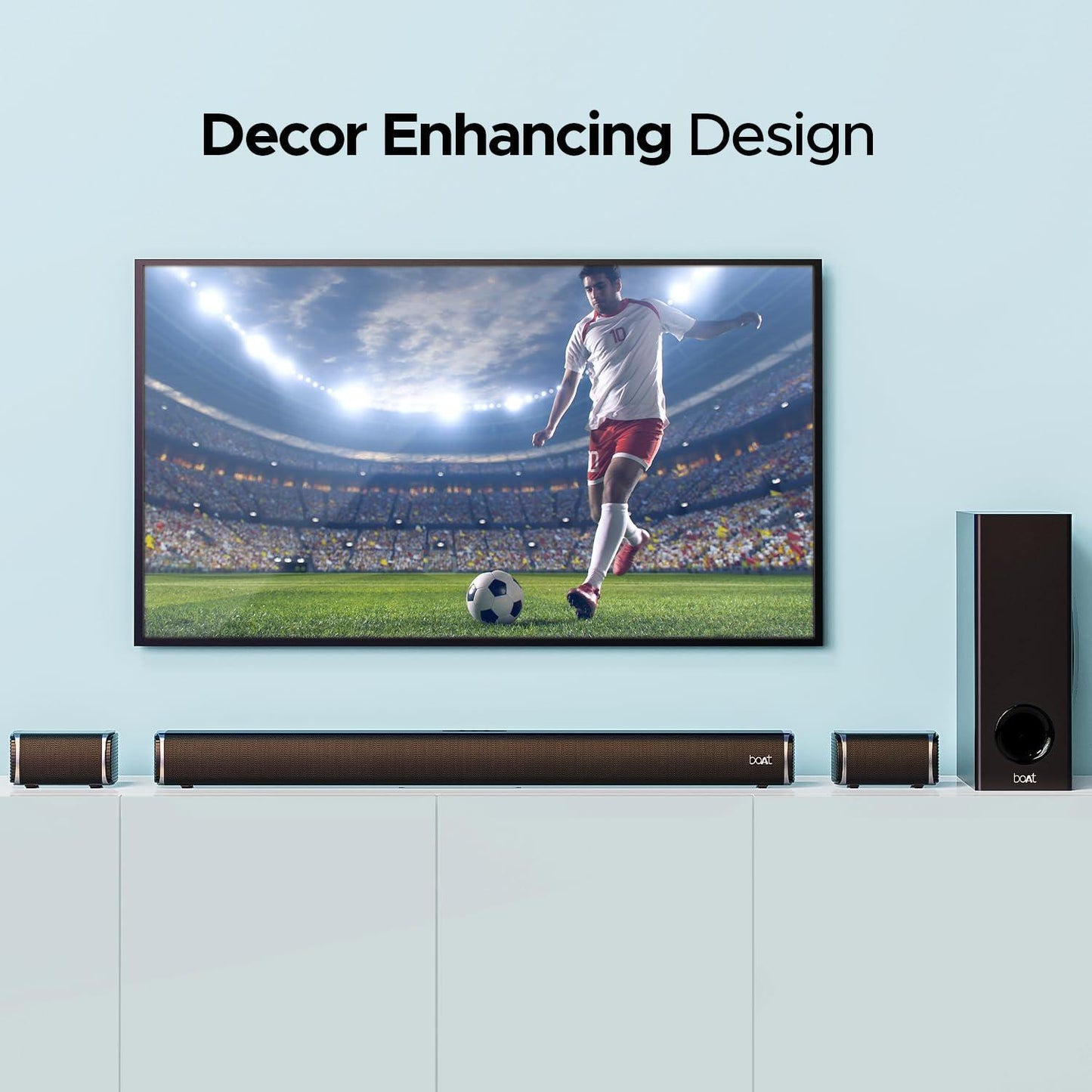 boAt Aavante Bar 1500 2.1 Channel Home Theatre Soundbar with 120W Signature Sound, Wired Subwoofer, Multiple Connectivity Modes, Entertainment EQ Modes and Sleek Finish (Black) - Nalanda Enterprises