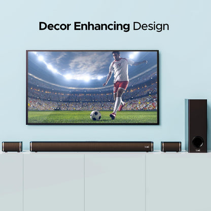 boAt Aavante Bar 1500 2.1 Channel Home Theatre Soundbar with 120W Signature Sound, Wired Subwoofer, Multiple Connectivity Modes, Entertainment EQ Modes and Sleek Finish (Black) - Nalanda Enterprises