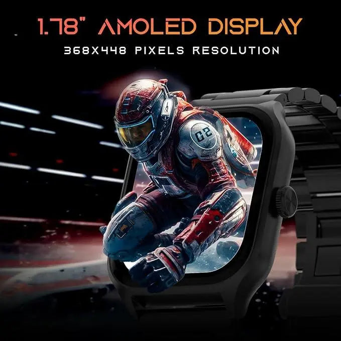 Fire-Boltt Solaris 1.78” AMOLED Always-on Display with 368 * 448 px Resolution, 123 Sports Mode, IP68 Water-Resistant, Long-Lasting Battery Life and Comprehensive Health Tracking - Nalanda Enterprises