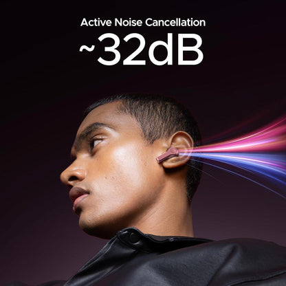 boAt Nirvana Space Truly Wireless in-Ear Earbuds w/ 360º Spatial Audio, ANC (~32dB),100HRS Playback,4 Mics w/AI-ENx™,in-Ear Detection,DLC Drivers, Multipoint Connectivity Ear Buds TWS (Cosmic Black) - Nalanda Enterprises