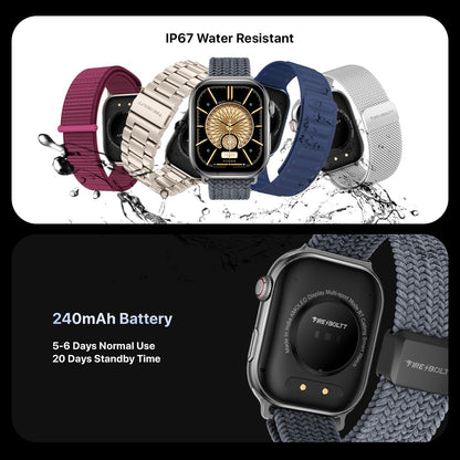 Fire-Boltt Brillia Pro Smart Watch with 51.3mm (2.02 inch) AMOLED Display, Bluetooth Calling, SpO2, Heart Rate Monitoring, 120+ Sports Modes, IP67 Waterproof, Long Battery Life (Black Wave)