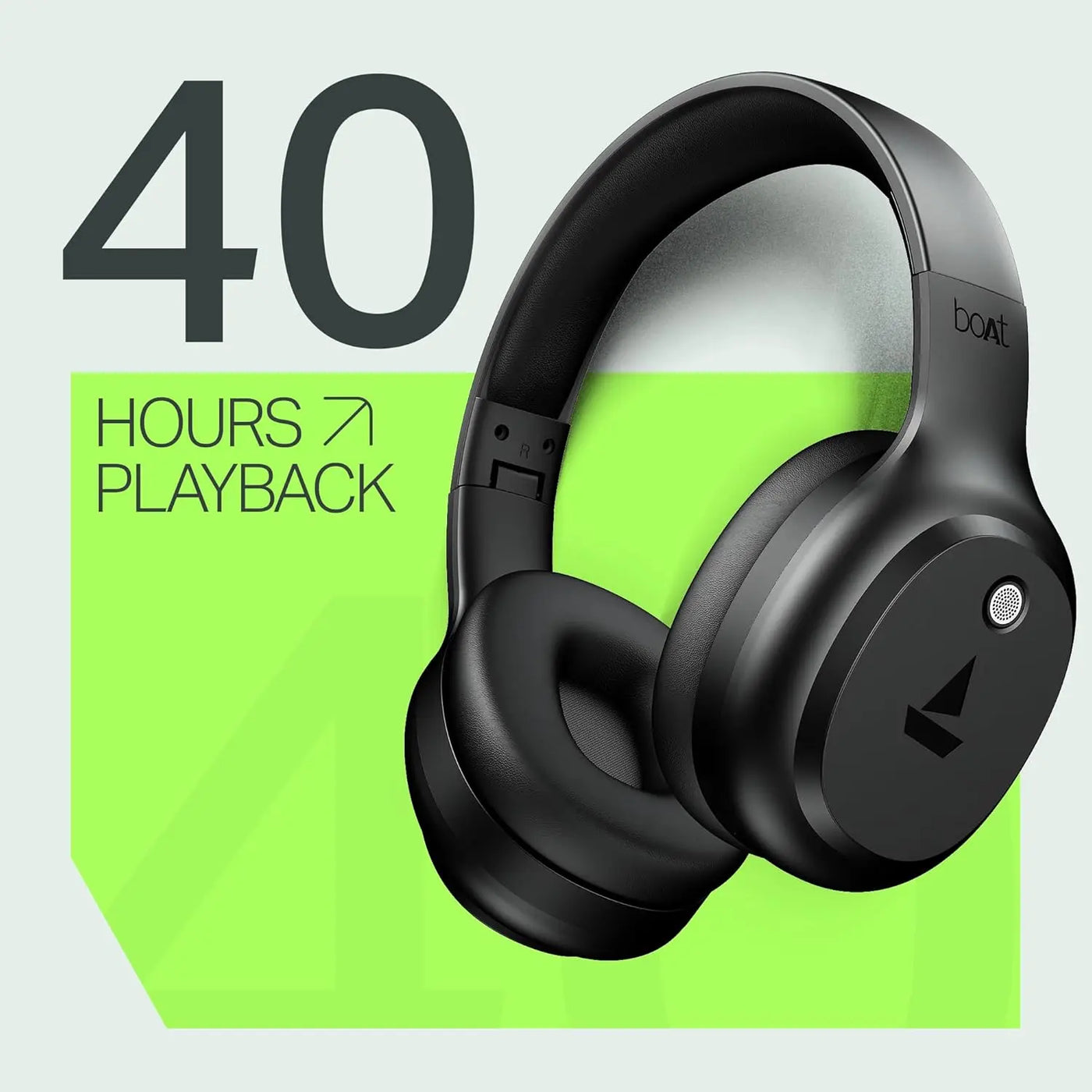 boAt Rockerz 421 (2025 Launch), 40Hrs Battery, Low Latency(40ms), 40mm Drivers, ENx Technology, Integrated Controls, v5.4 Bluetooth Headphones, Wireless Headphone with Mic (Black Sabre)