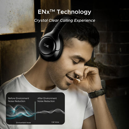 boAt New Launch Rockerz 551 ANC Pro, 42dB Hybrid Adaptive ANC, App Support, 72Hrs Battery, 40mm Titanium Drivers,ENx Tech,Foldable Cups Bluetooth Over Ear Headphones with Mic (Cosmic Black)