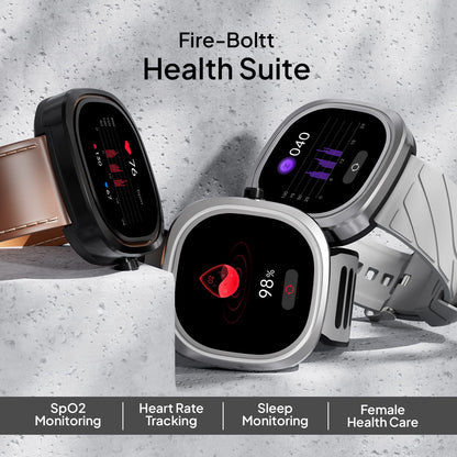 Fire-Boltt Collide 1.32" Display Smartwatch, Bluetooth Calling with Body Shielding Metal Paint, Single BT Connection, BT 2.0 Ultra Low Power Consumption, SpO2 (Silver Black)