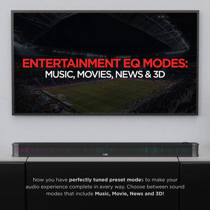 boAt AAVANTE Bar 1800 120W 2.1 Channel Bluetooth Soundbar Signature Sound, Wireless Subwoofer, Multiple Connectivity Modes, Entertainment Modes(Premium Black) - Nalanda Enterprises