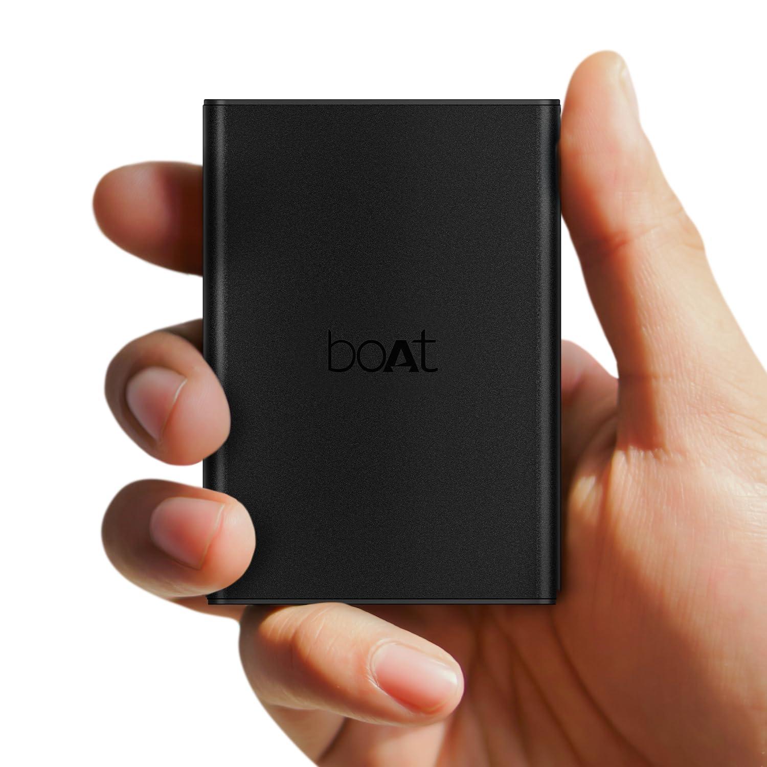 boAt Newly Launched Pocket Energyshroom PB400 Pro 20000mAh | Compact Power Bank w/Type-C Input (2-Way Port), 3X Output Ports,2-Way 22.5W Fast Charging, Pass-Through Charging(Carbon Black) - Nalanda Enterprises