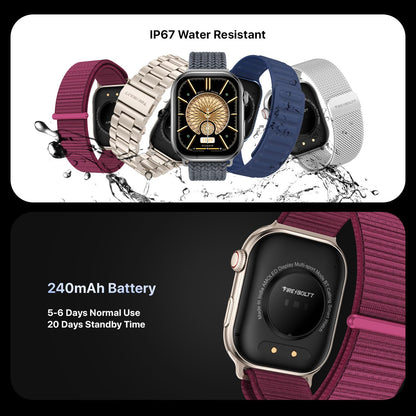 Fire-Boltt Brillia Pro Smart Watch with 51.3mm (2.02 inch) AMOLED Display, Bluetooth Calling, SpO2, Heart Rate Monitoring, 120+ Sports Modes, IP67 Waterproof, Long Battery Life (Black Wave)