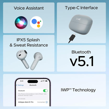 boAt Airdopes Atom 81 Pro Truly Wireless in Ear Ear Buds w/ 100hrs of Playtime, 4 Mics with ENx, Beast Mode with 50ms Low Latency, 13mm Drivers, IWP Tech, ASAP Charge(Ivory Elegance) - Nalanda Enterprises