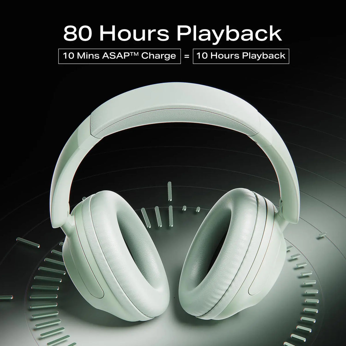 White over-ear wireless headphones with 80 hours playback, featured on Nalanda Enterprises.