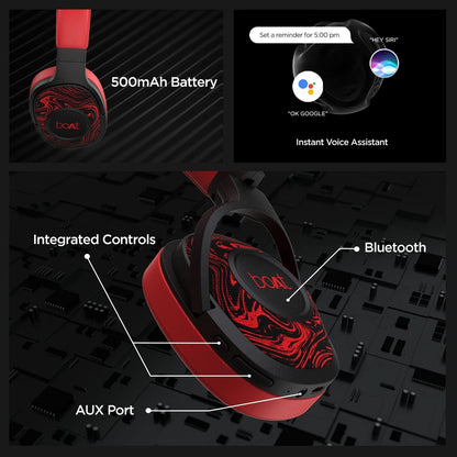 boAt Rockerz 551ANC Hybrid Active Noise Cancellation Headphones with Up to 100H Playtime, ASAP™ Charge, Ambient Sound Mode &Dual EQ Modes, ENx™ Technology(Stellar Black) - Nalanda Enterprises