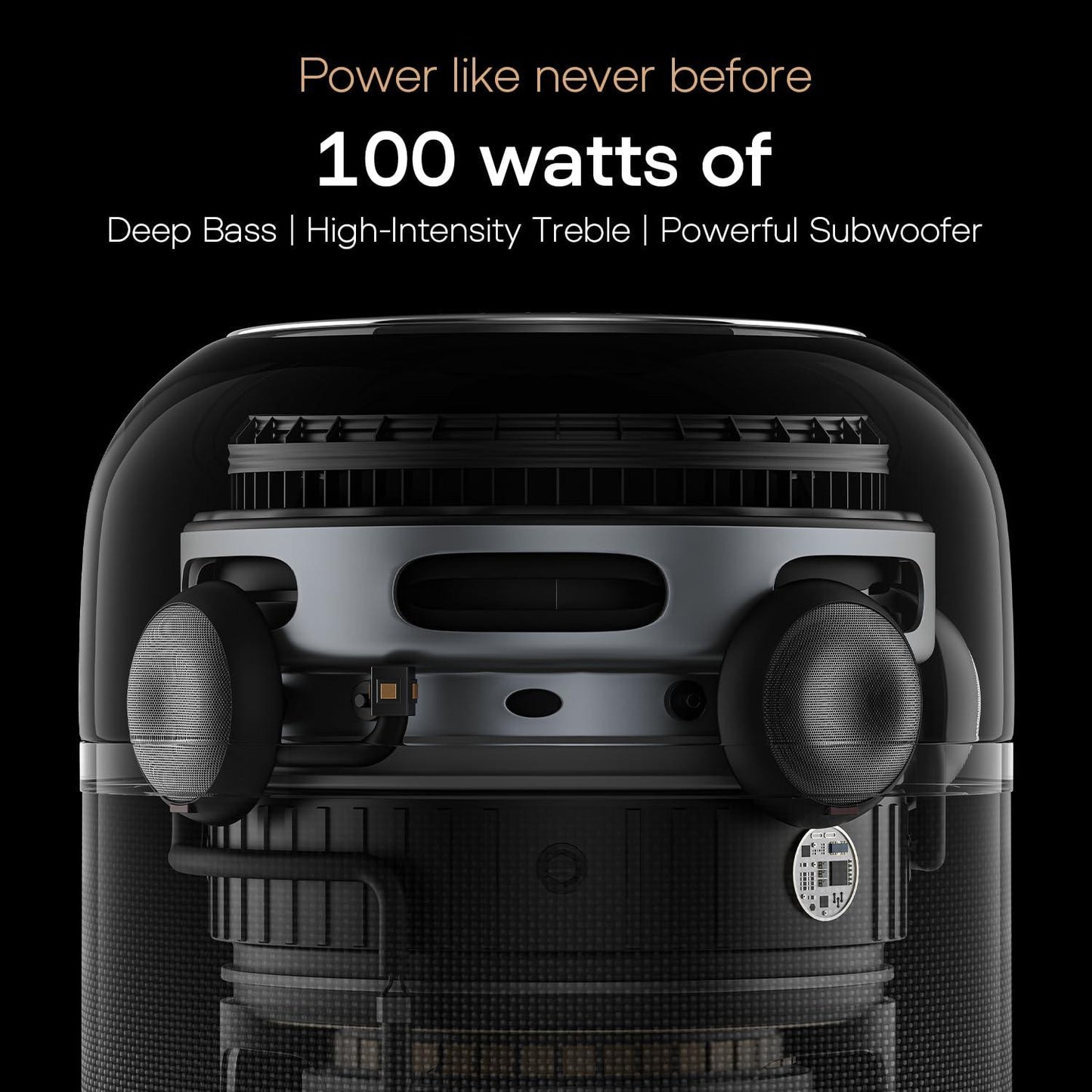 Noise Sound Master 100W Bluetooth Speaker with 360° Surround Sound,12H Playtime, NFC Tap & Pair,Dual Speaker Connectivity and Superior Mesh Finish(Master Black) - Nalanda Enterprises
