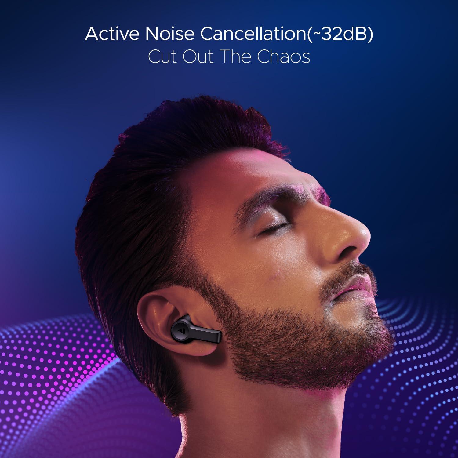 boAt Nirvana Lucid w/ 32 dB ANC, Multi-Point Connectivity, in-Ear Detection, 60HRS Playback, Hearables App, 4 Mics ENx, IPX5 Truly Wireless in Ear Earbuds, TWS Ear Buds - Nalanda Enterprises