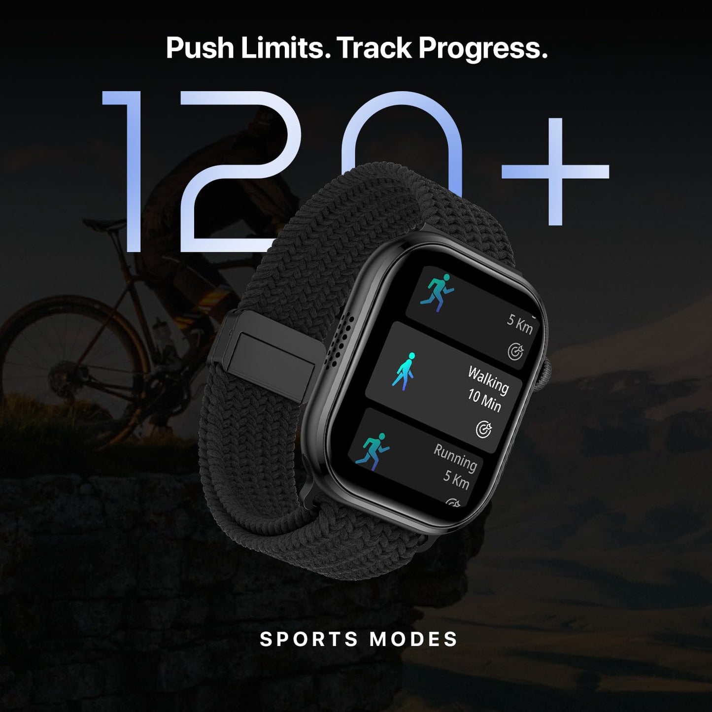 Fire-Boltt Brillia Smart Watch with 51.3mm (2.02 inch) AMOLED Display, Bluetooth Calling, SpO2, Heart Rate Monitoring, 120+ Sports Modes (Brillia, Black)