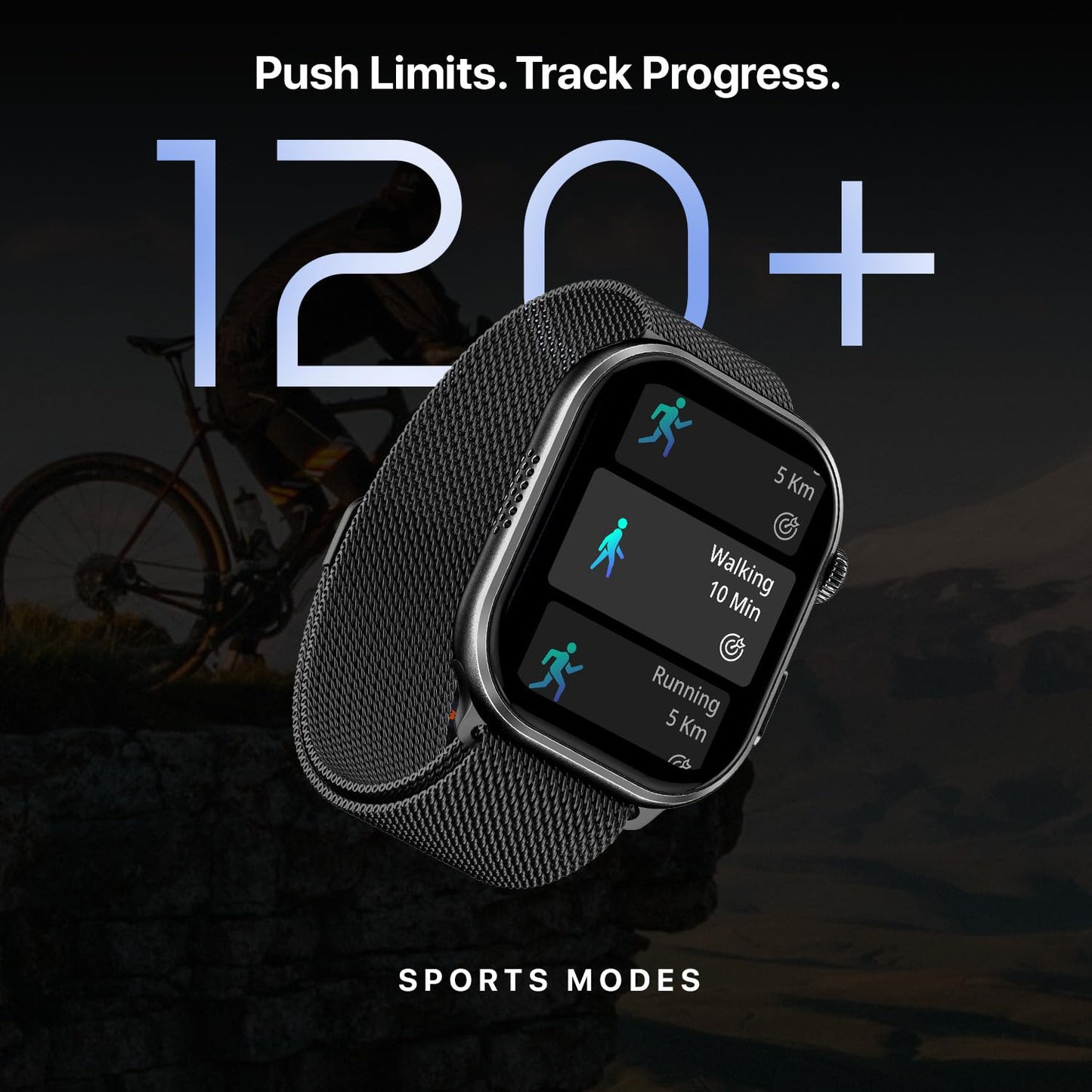 Fire-Boltt Brillia Smart Watch with 51.3mm (2.02 inch) AMOLED Display, Bluetooth Calling, SpO2, Heart Rate Monitoring, 120+ Sports Modes (Brillia, Black)