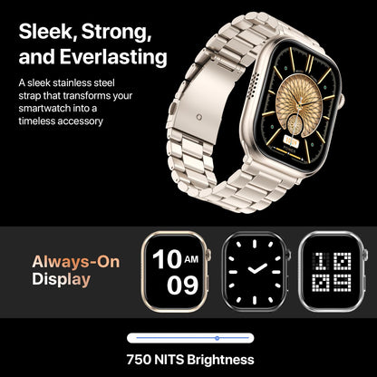 Fire-Boltt Brillia Smart Watch with 51.3mm (2.02 inch) AMOLED Display, Bluetooth Calling, SpO2, Heart Rate Monitoring, 120+ Sports Modes (Brillia, Black)