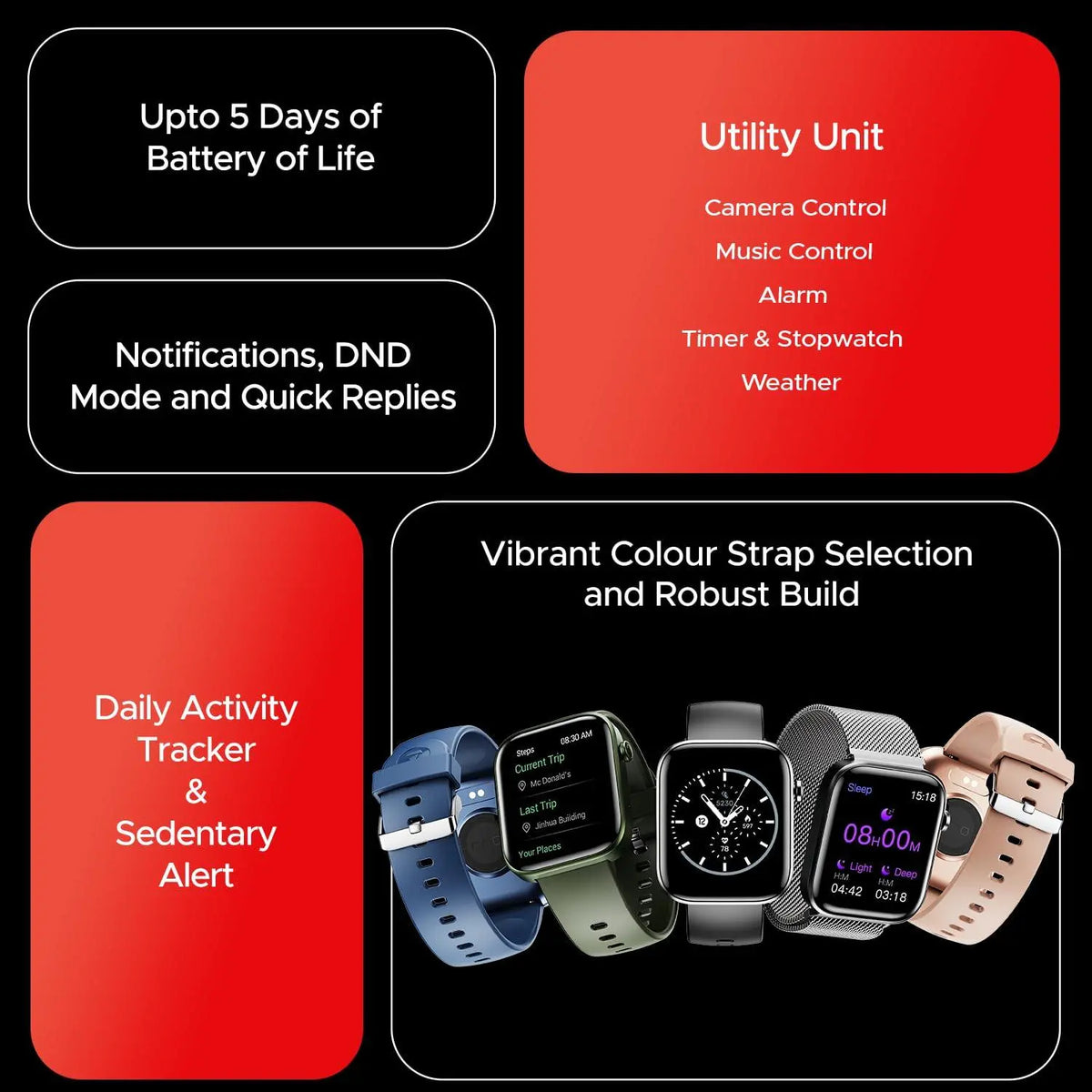 boAt Storm Call 3 w/Turn-by-Turn Navigation, 1.83" (4.6 cm) HD Display, Bluetooth Calling, Crest+ OS, QR Tray, Watch Face Studio, Coins, Emergency SOS Smart Watch for Men & Women(Active Black) - Nalanda Enterprises