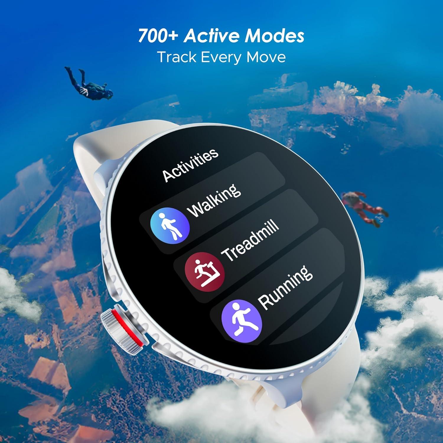 boAt Lunar Discovery w/ 1.39" (3.5 cm) HD Display, Turn-by-Turn Navigation, DIY Watch Face Studio, Bluetooth Calling, Emergency SOS, QR Tray, Smart Watch for Men & Women(Active Black) - Nalanda Enterprises