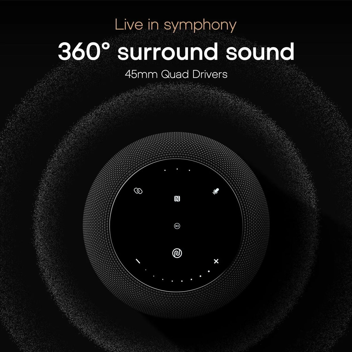 Noise Sound Master 100W Bluetooth Speaker with 360° Surround Sound,12H Playtime, NFC Tap & Pair,Dual Speaker Connectivity and Superior Mesh Finish(Master Black) - Nalanda Enterprises