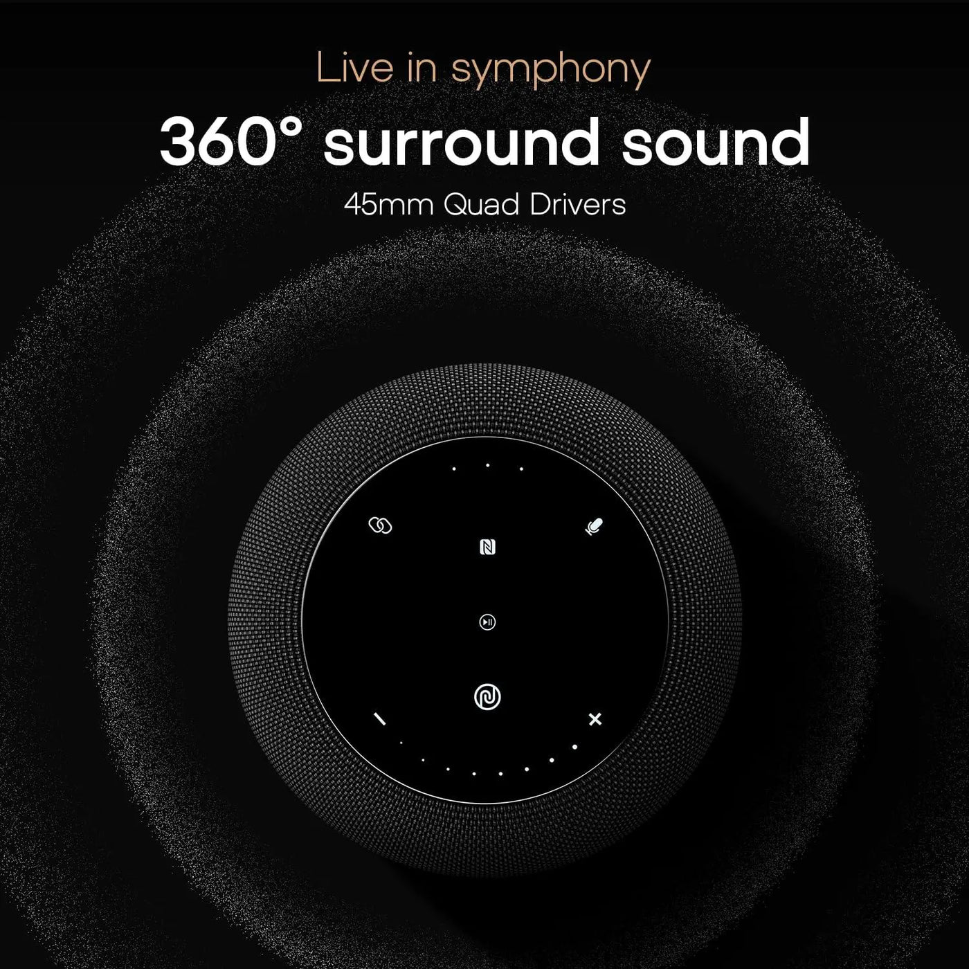 Noise Sound Master 100W Bluetooth Speaker with 360° Surround Sound,12H Playtime, NFC Tap & Pair,Dual Speaker Connectivity and Superior Mesh Finish(Master Black) - Nalanda Enterprises