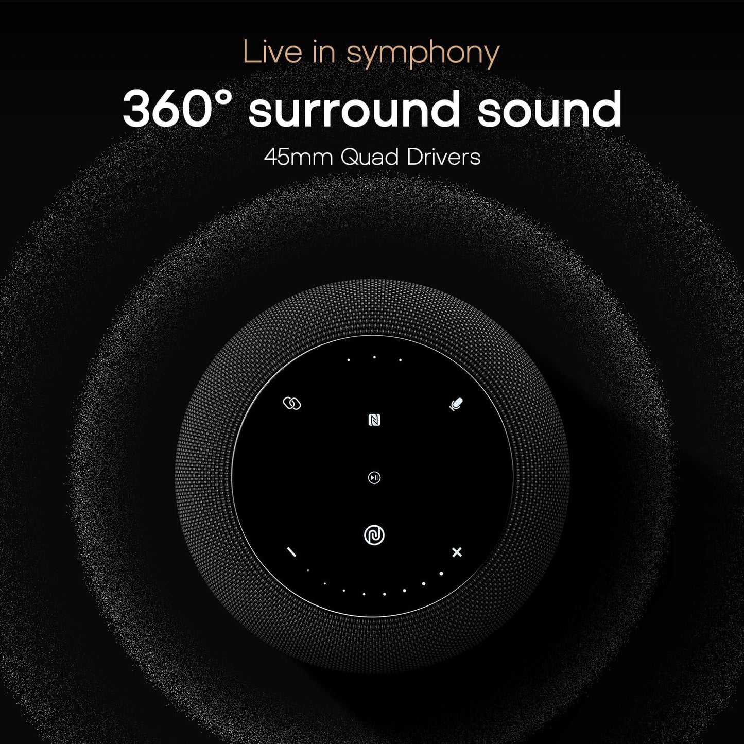 Noise Sound Master 100W Bluetooth Speaker with 360° Surround Sound,12H Playtime, NFC Tap & Pair,Dual Speaker Connectivity and Superior Mesh Finish(Master Black) - Nalanda Enterprises