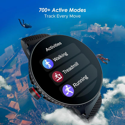 boAt Lunar Discovery w/ 1.39" (3.5 cm) HD Display, Turn-by-Turn Navigation, DIY Watch Face Studio, Bluetooth Calling, Emergency SOS, QR Tray, Smart Watch for Men & Women(Active Black) - Nalanda Enterprises