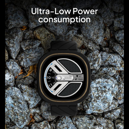 Fire-Boltt Collide 1.32" Display Smartwatch, Bluetooth Calling with Body Shielding Metal Paint, Single BT Connection, BT 2.0 Ultra Low Power Consumption, SpO2 (Silver Black)