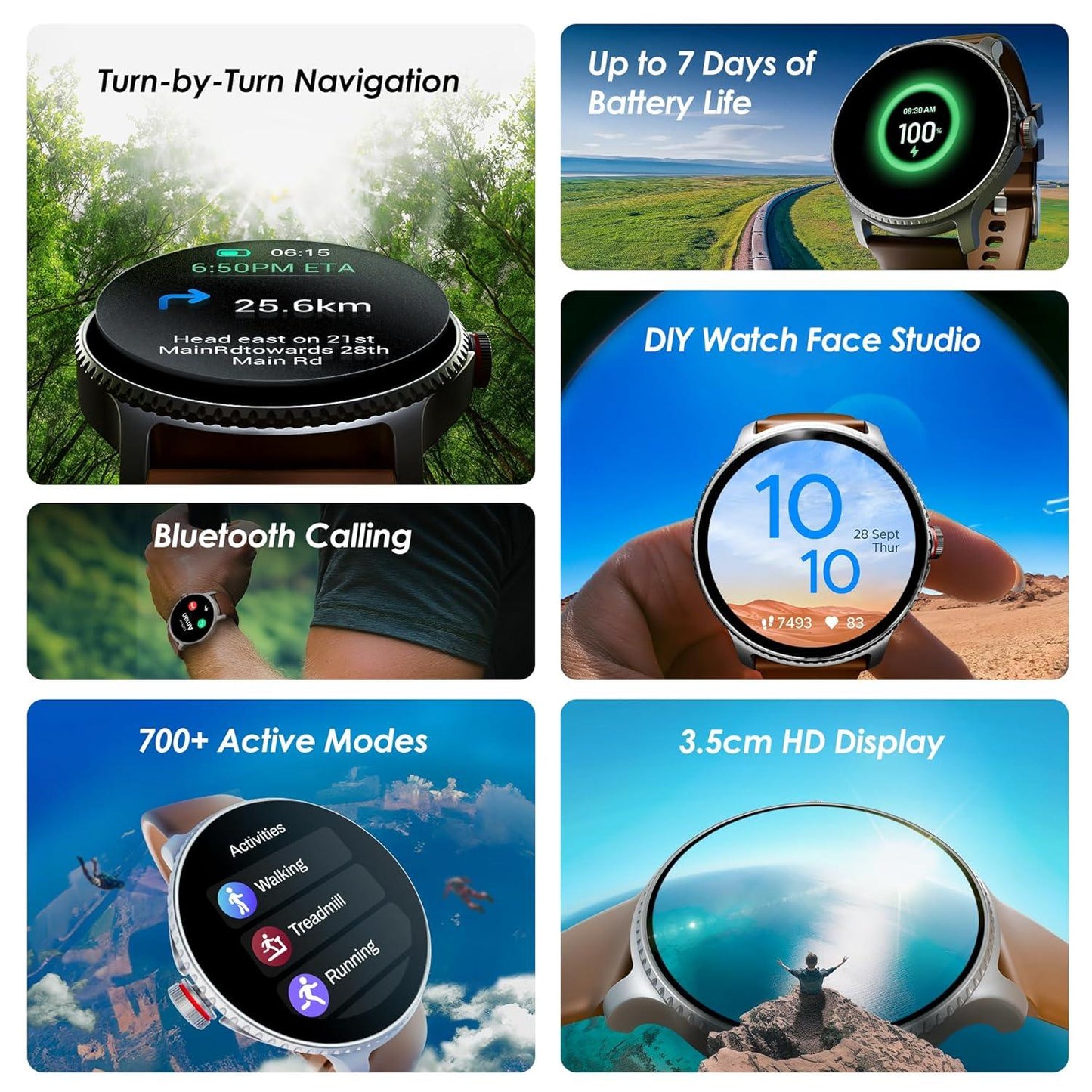 boAt Lunar Discovery w/ 1.39" (3.5 cm) HD Display, Turn-by-Turn Navigation, DIY Watch Face Studio, Bluetooth Calling, Emergency SOS, QR Tray, Smart Watch for Men & Women(Active Black) - Nalanda Enterprises