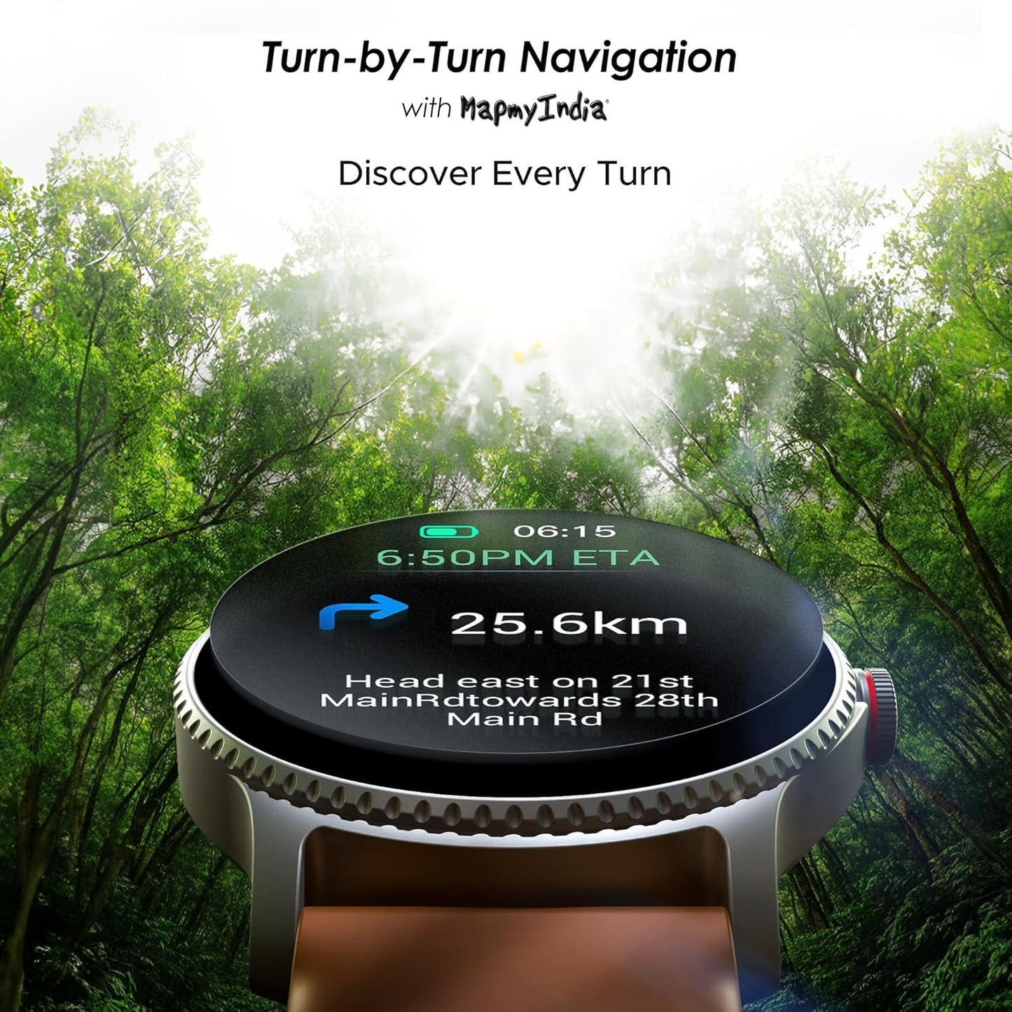boAt Lunar Discovery w/ 1.39" (3.5 cm) HD Display, Turn-by-Turn Navigation, DIY Watch Face Studio, Bluetooth Calling, Emergency SOS, QR Tray, Smart Watch for Men & Women(Active Black) - Nalanda Enterprises