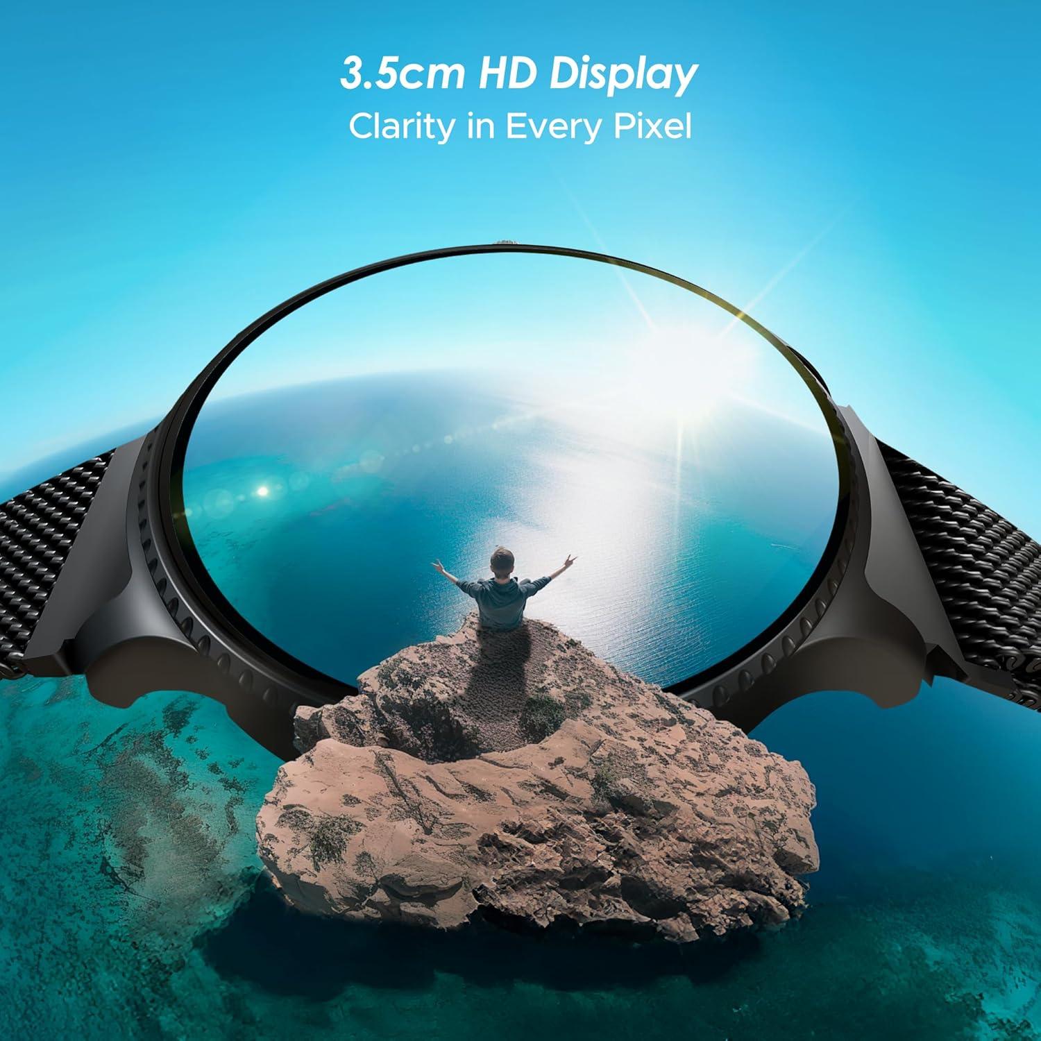 boAt Lunar Discovery w/ 1.39" (3.5 cm) HD Display, Turn-by-Turn Navigation, DIY Watch Face Studio, Bluetooth Calling, Emergency SOS, QR Tray, Smart Watch for Men & Women(Active Black) - Nalanda Enterprises