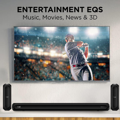 boAt Aavante Bar 3200D Soundbar with Dolby Audio,350W RMS Signature Sound,5.1 Channel,3D Surround Sound,Dual Wireless Rear Speakers&Master Remote(Premium Black)(Premium Black) - Nalanda Enterprises