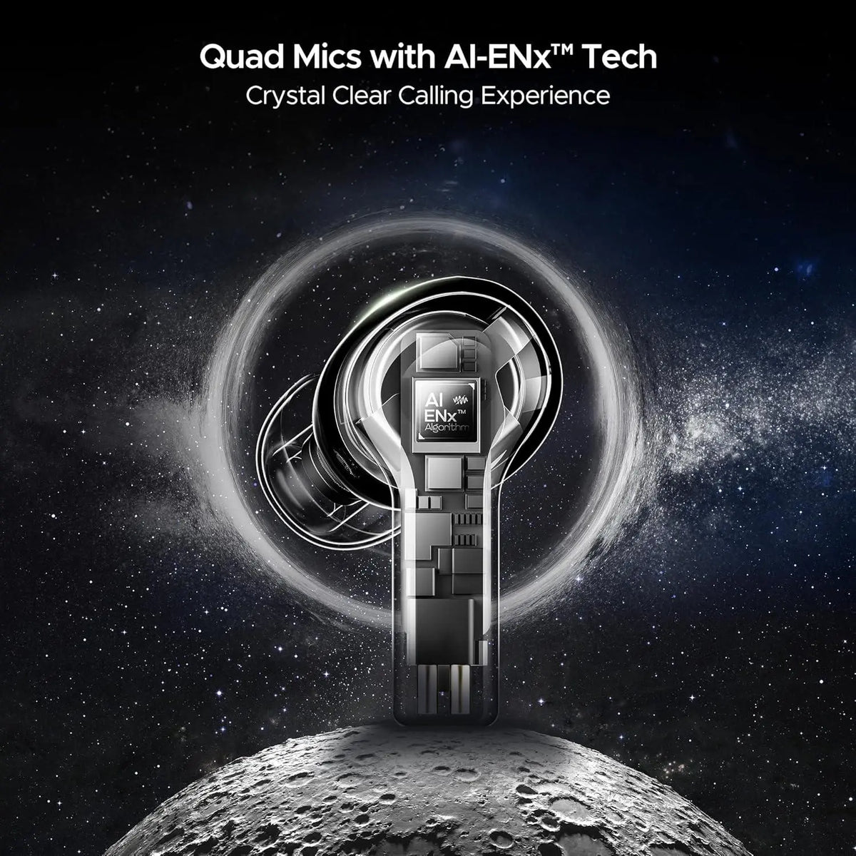 boAt Nirvana Space Truly Wireless in-Ear Earbuds w/ 360º Spatial Audio, ANC (~32dB),100HRS Playback,4 Mics w/AI-ENx™,in-Ear Detection,DLC Drivers, Multipoint Connectivity Ear Buds TWS (Cosmic Black) - Nalanda Enterprises